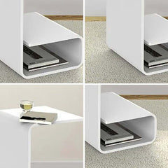 Modern Acrylic C-Shaped Storage Side Table