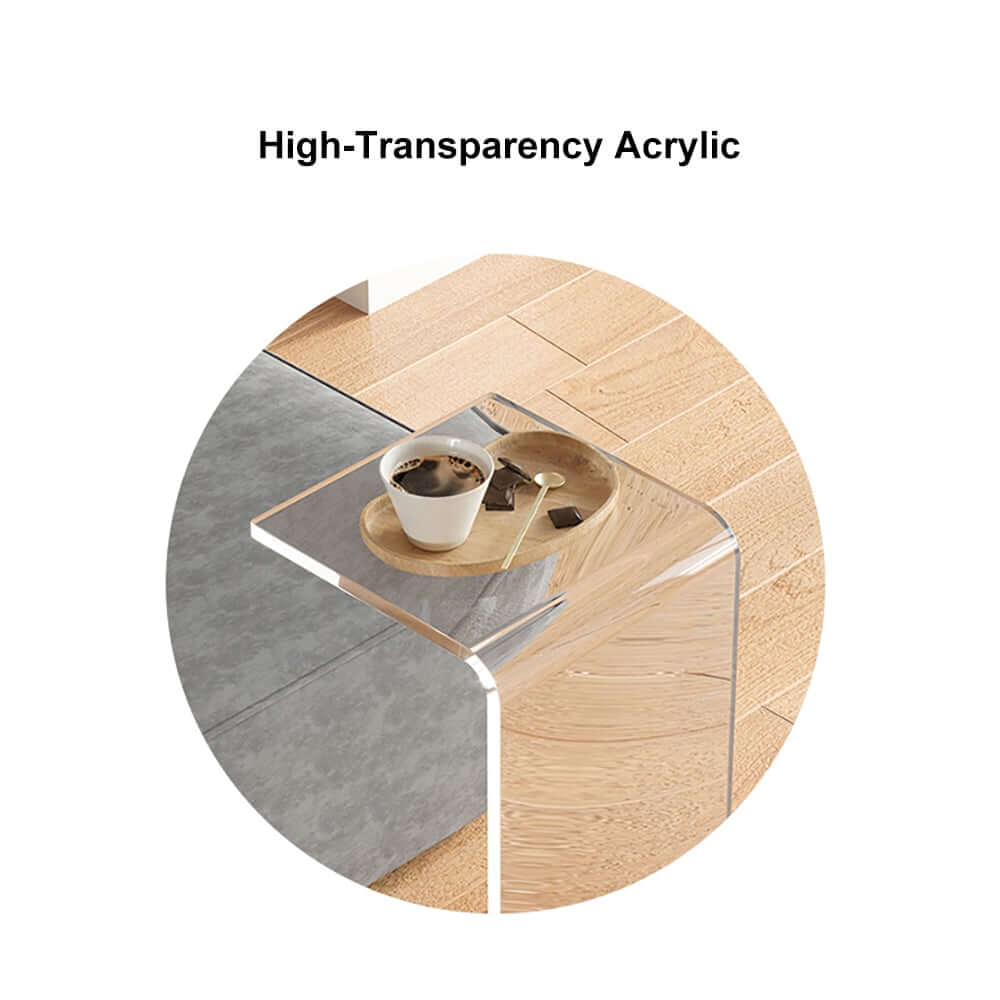 Modern Acrylic C-Shaped Storage Side Table