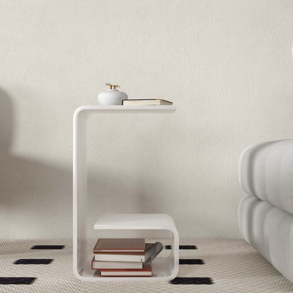Modern Acrylic C-Shaped Storage Side Table