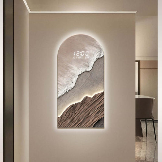 Modern Acrylic Dome Wall Clock with Digital Display and LED Backlight Main Product Image