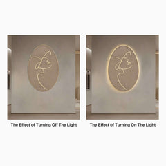 Modern Acrylic Oval Wall Art with LED Halo Lighting