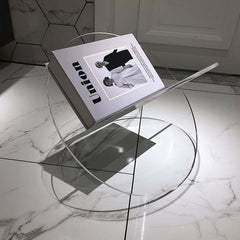 Modern Acrylic Standing Magazine Rack - Clear, Minimalist Design