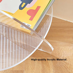 Modern Acrylic Standing Magazine Rack - Clear, Minimalist Design