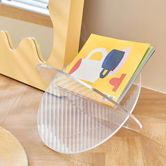 Modern Acrylic Standing Magazine Rack - Clear, Minimalist Design