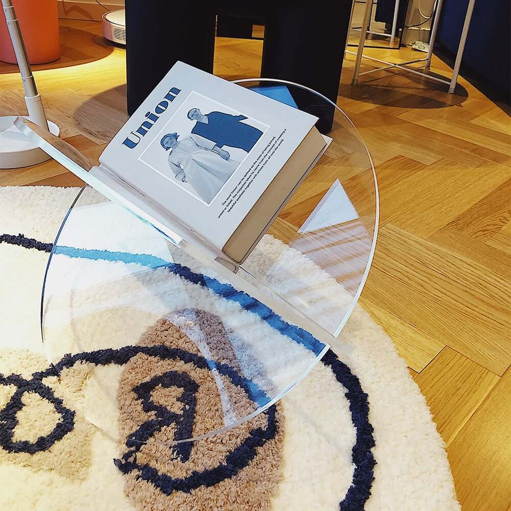 Modern Acrylic Standing Magazine Rack - Clear, Minimalist Design