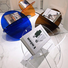 Modern Acrylic Standing Magazine Rack - Clear, Minimalist Design