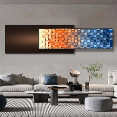 Modern Acrylic Wall Art with 3D Geometric Design and LED Feature