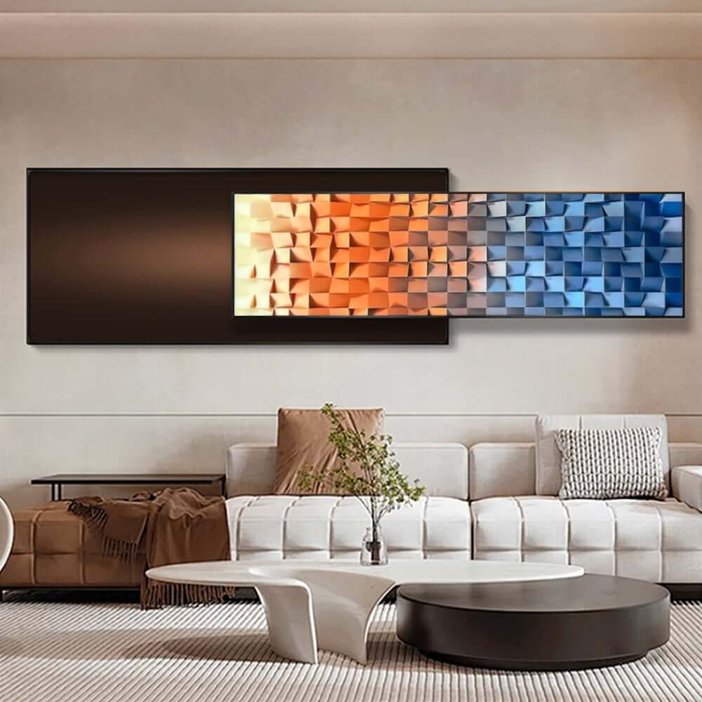 Modern Acrylic Wall Art with 3D Geometric Design and LED Feature