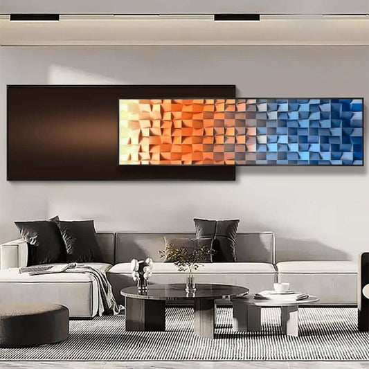 Modern Acrylic Wall Art with 3D Geometric Design and LED Feature Main Product Image