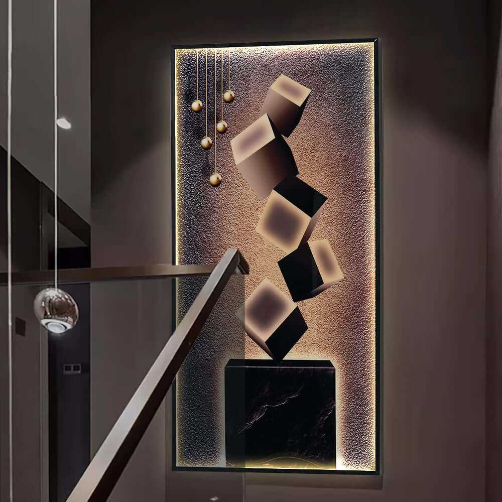 Modern Acrylic Wall Art with Integrated LED Lighting