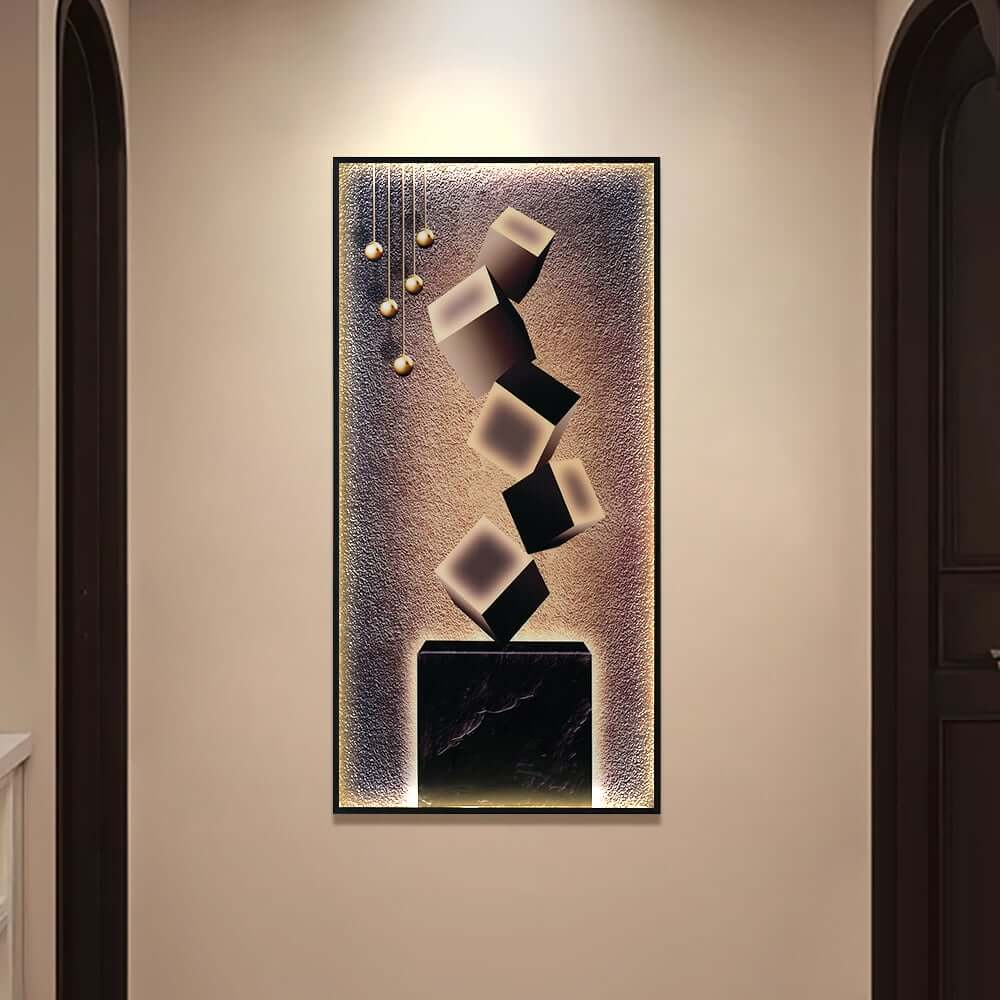 Modern Acrylic Wall Art with Integrated LED Lighting