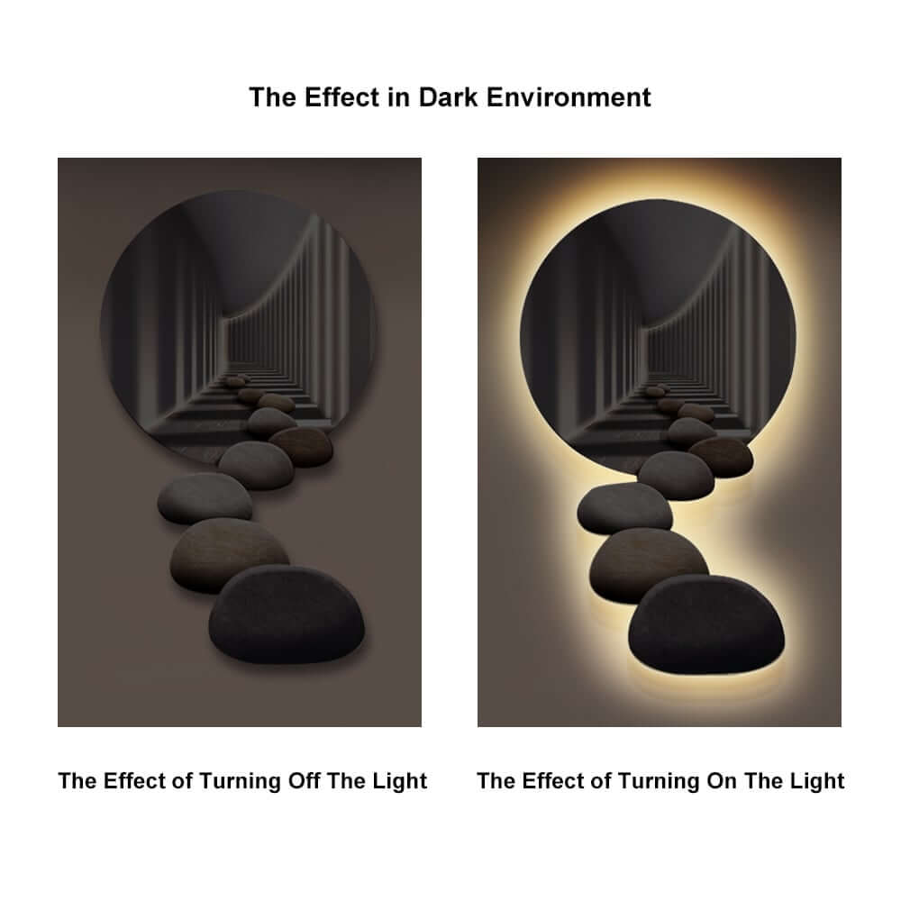 Modern Acrylic Wall Art with LED Backlighting Gray & Brown