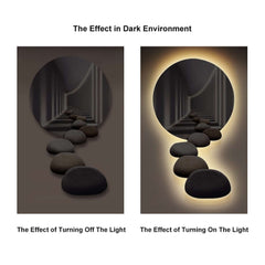 Modern Acrylic Wall Art with LED Backlighting Gray & Brown