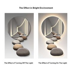 Modern Acrylic Wall Art with LED Backlighting Gray & Brown