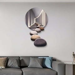 Modern Acrylic Wall Art with LED Backlighting Gray & Brown