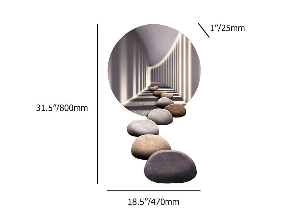 Modern Acrylic Wall Art with LED Backlighting Gray & Brown Dimensions