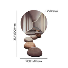 Modern Acrylic Wall Art with LED Backlighting Gray & Brown Dimensions