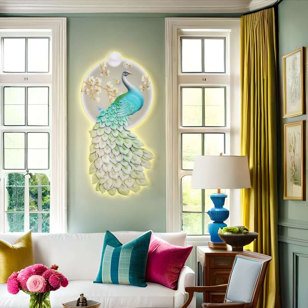 Modern Acrylic Wall Art with LED Lighting and Abstract Animal Design