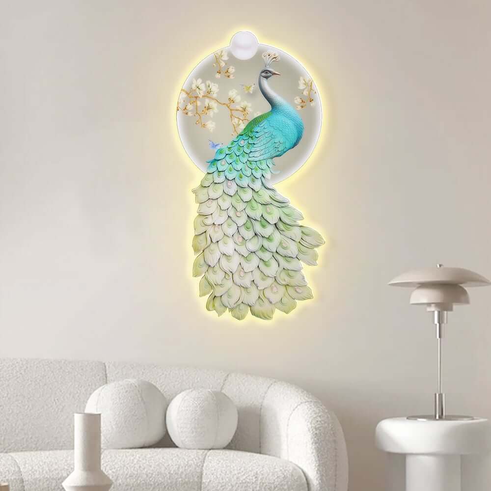 Modern Acrylic Wall Art with LED Lighting and Abstract Animal Design