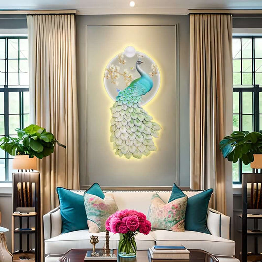 Modern Acrylic Wall Art with LED Lighting and Abstract Animal Design