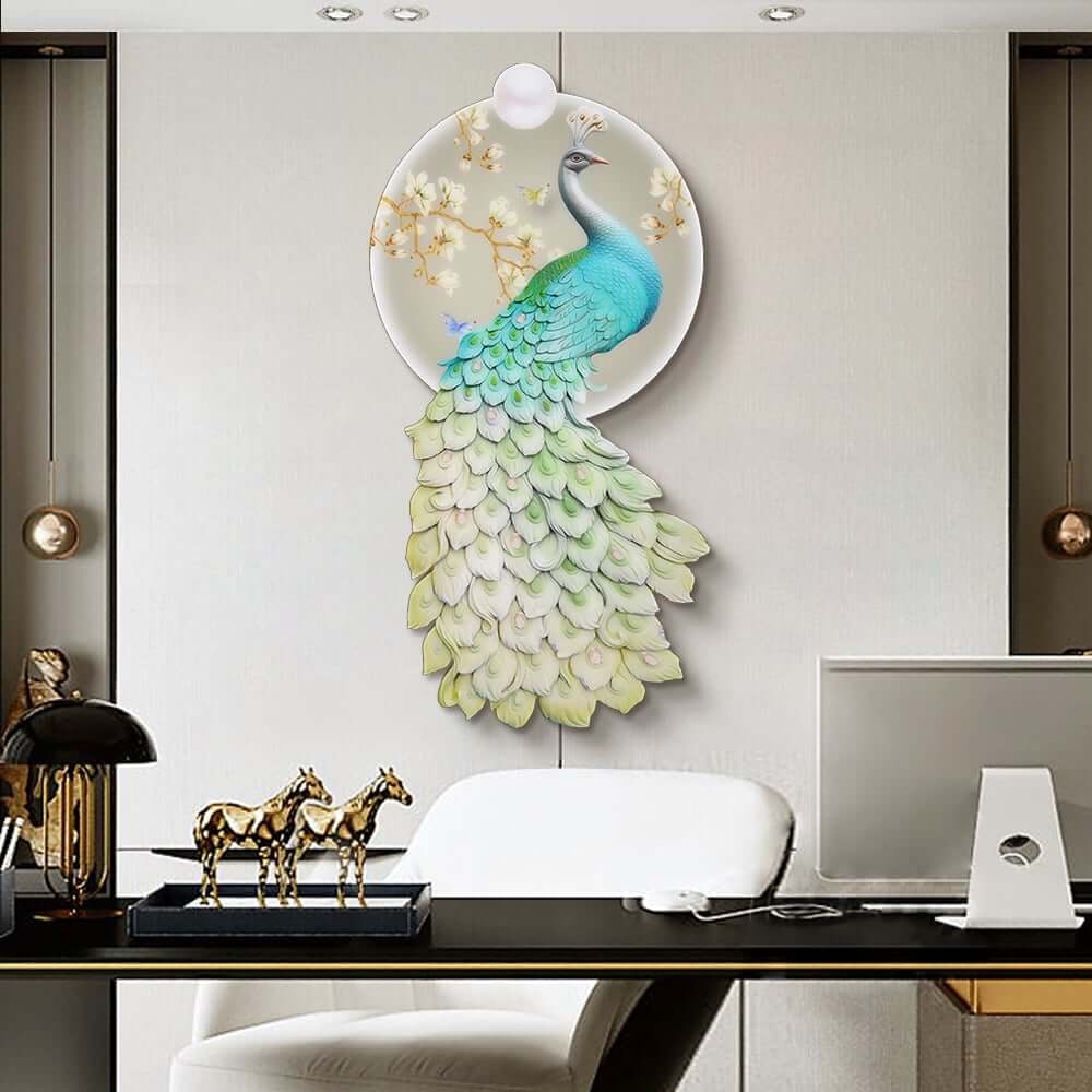 Modern Acrylic Wall Art with LED Lighting and Abstract Animal Design