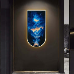Modern Acrylic Wall Art with LED Lighting and Galaxy Design