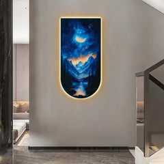 Modern Acrylic Wall Art with LED Lighting and Galaxy Design