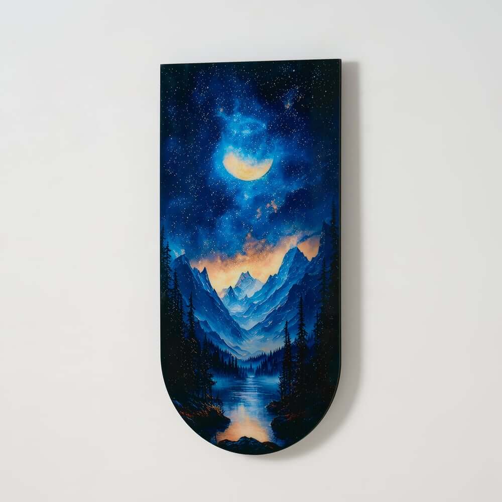 Modern Acrylic Wall Art with LED Lighting and Galaxy Design