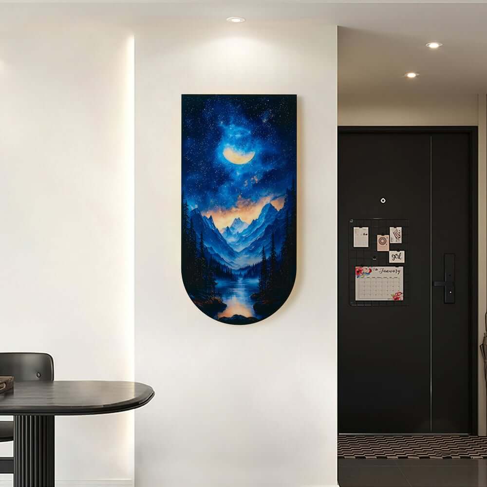 Modern Acrylic Wall Art with LED Lighting and Galaxy Design
