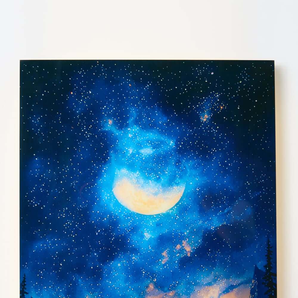 Modern Acrylic Wall Art with LED Lighting and Galaxy Design