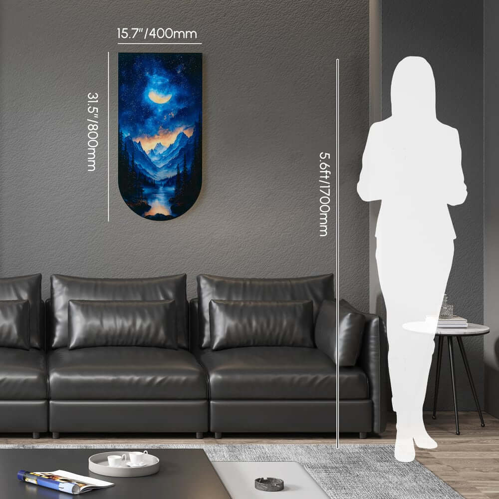 Modern Acrylic Wall Art with LED Lighting and Galaxy Design Dimensions