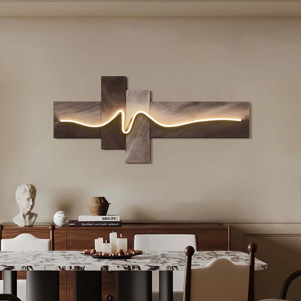Modern Acrylic Wall Art with Warm White LED Lighting