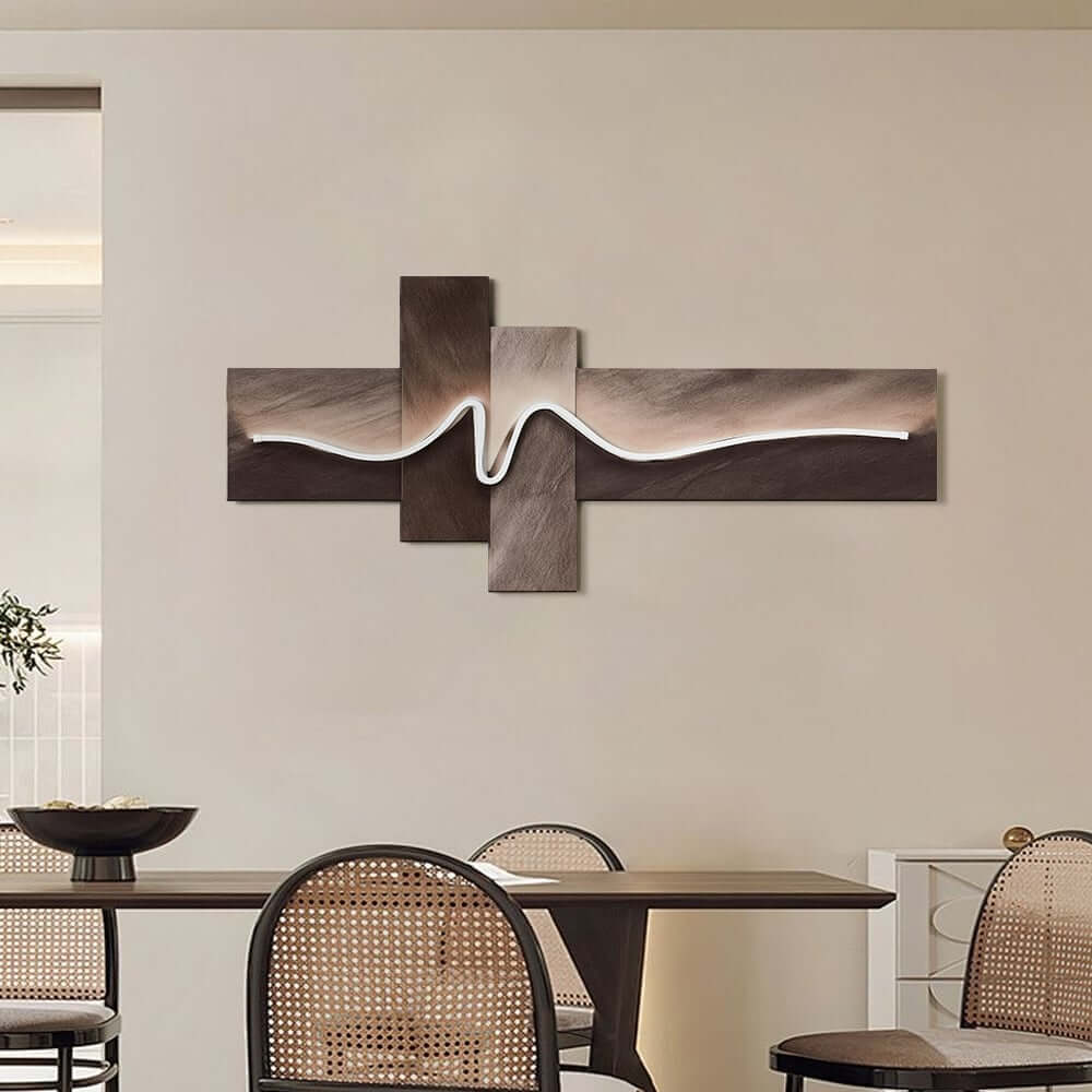 Modern Acrylic Wall Art with Warm White LED Lighting