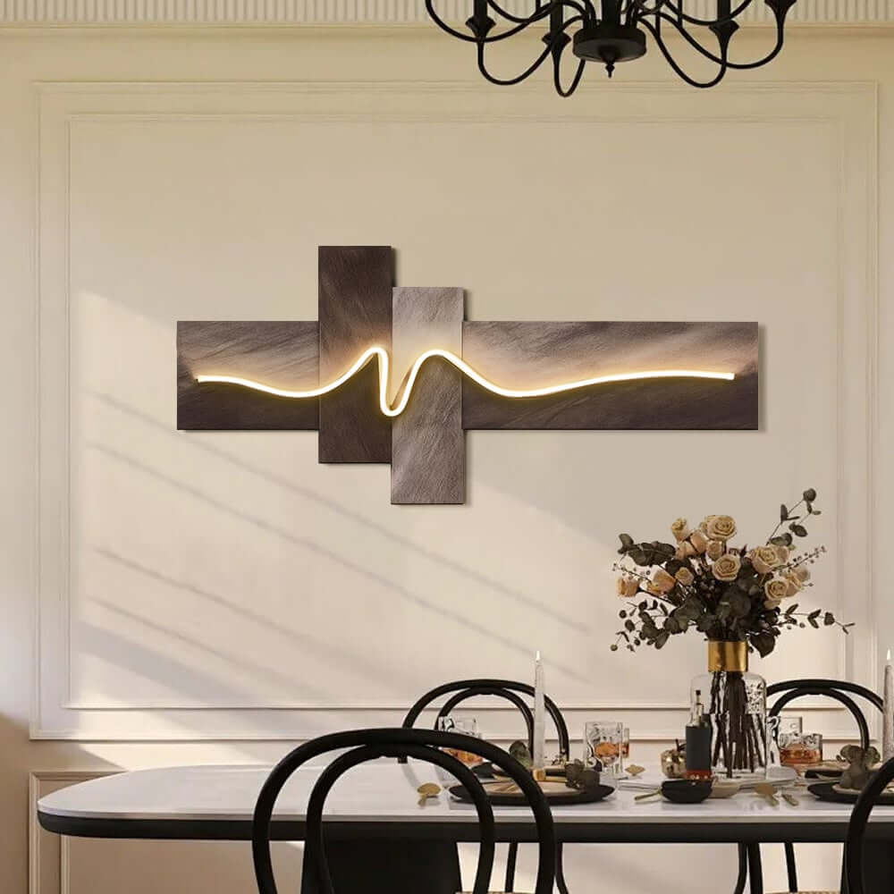 Modern Acrylic Wall Art with Warm White LED Lighting