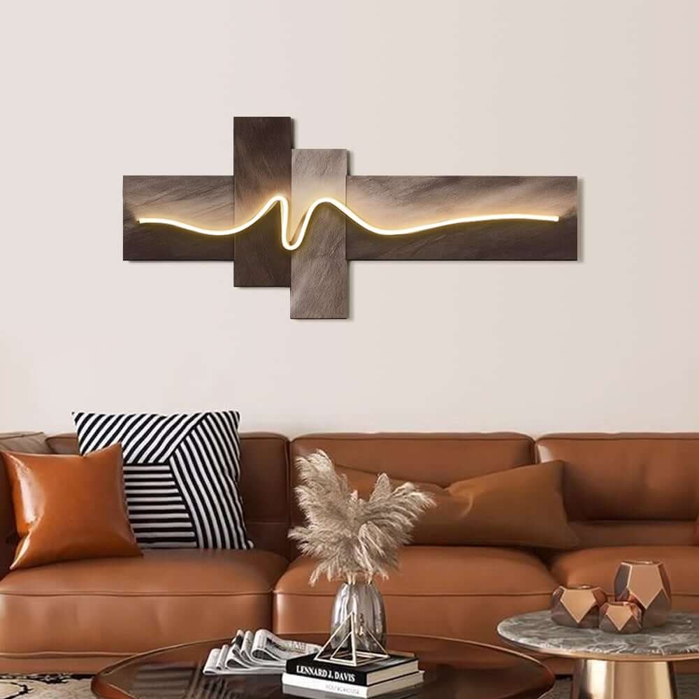 Modern Acrylic Wall Art with Warm White LED Lighting