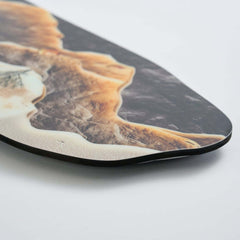 Modern Acrylic Wall Clock with LED Lighting and Irregular Mountain-Moon Design