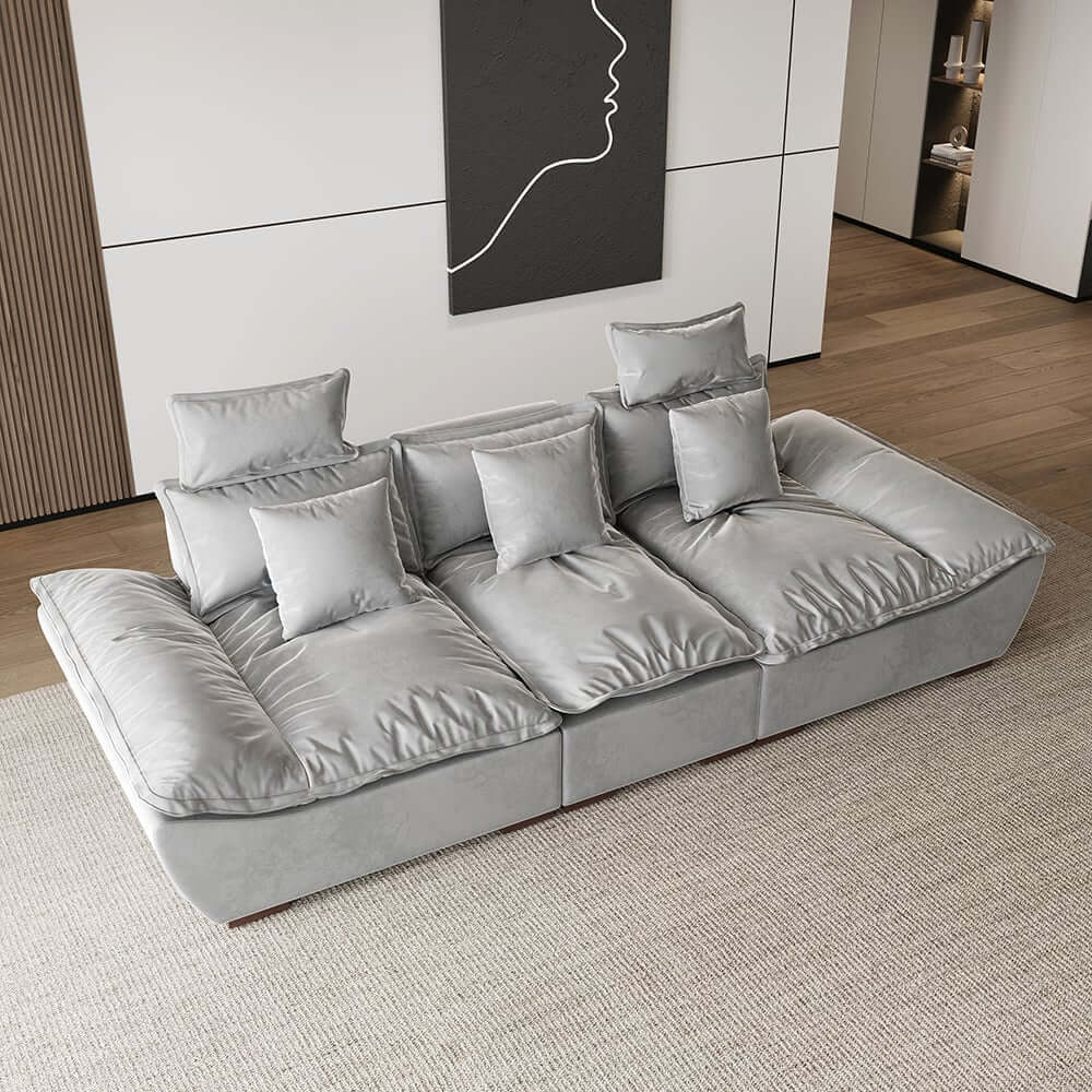 Modern Adjustable Leath-Aire Sofa - 3 Seater, Solid Wood Frame