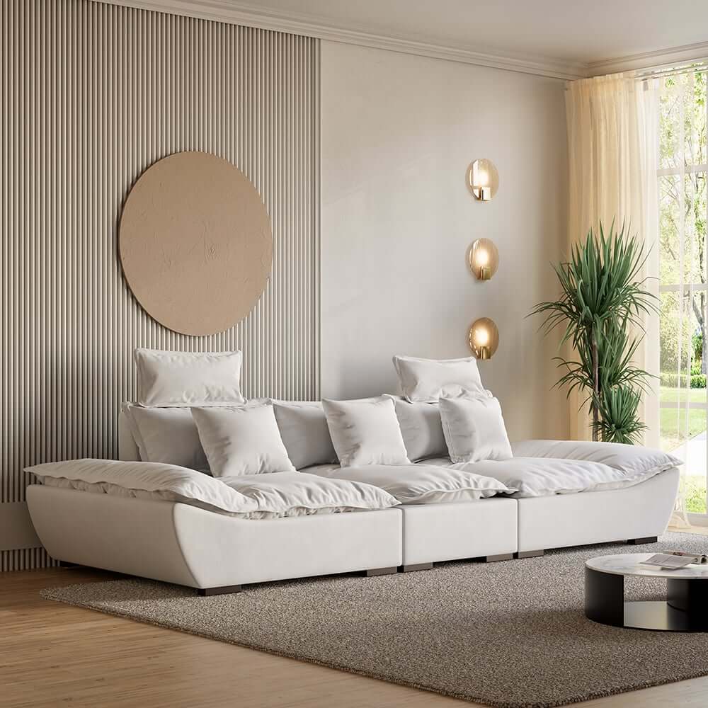 Modern Adjustable Leath-Aire Sofa - 3 Seater, Solid Wood Frame