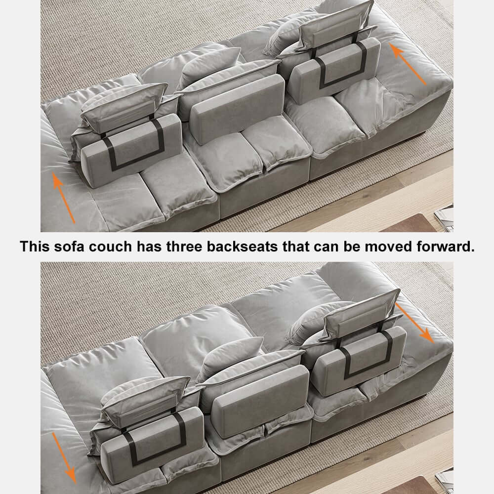 Modern Adjustable Leath-Aire Sofa - 3 Seater, Solid Wood Frame