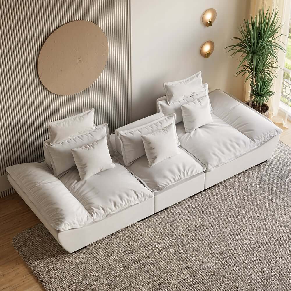 Modern Adjustable Leath-Aire Sofa - 3 Seater, Solid Wood Frame