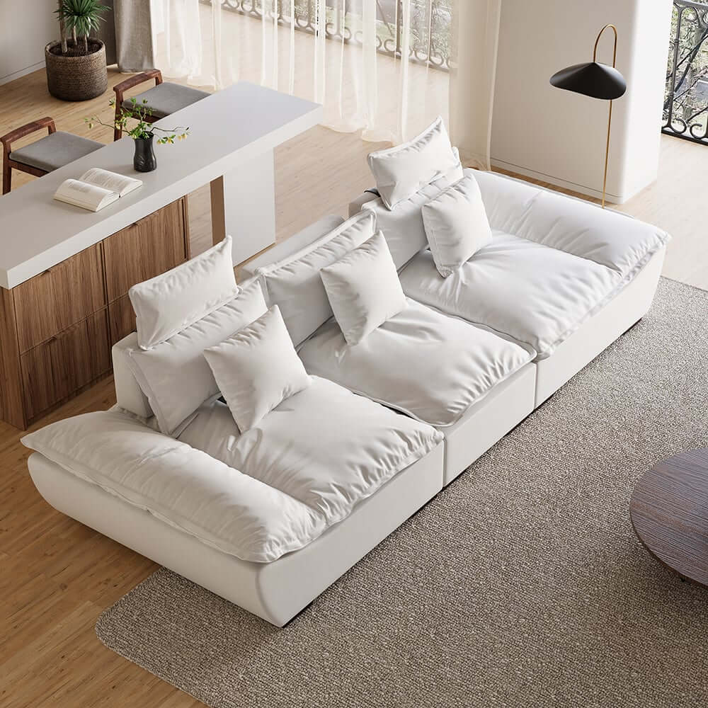 Modern Adjustable Leath-Aire Sofa - 3 Seater, Solid Wood Frame