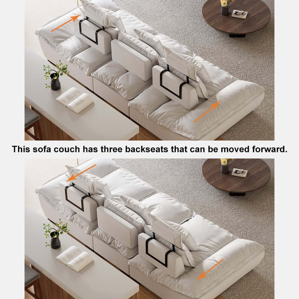 Modern Adjustable Leath-Aire Sofa - 3 Seater, Solid Wood Frame