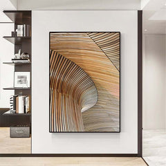 Modern Aluminium Alloy Frame Wall Art with Abstract Geometric Design