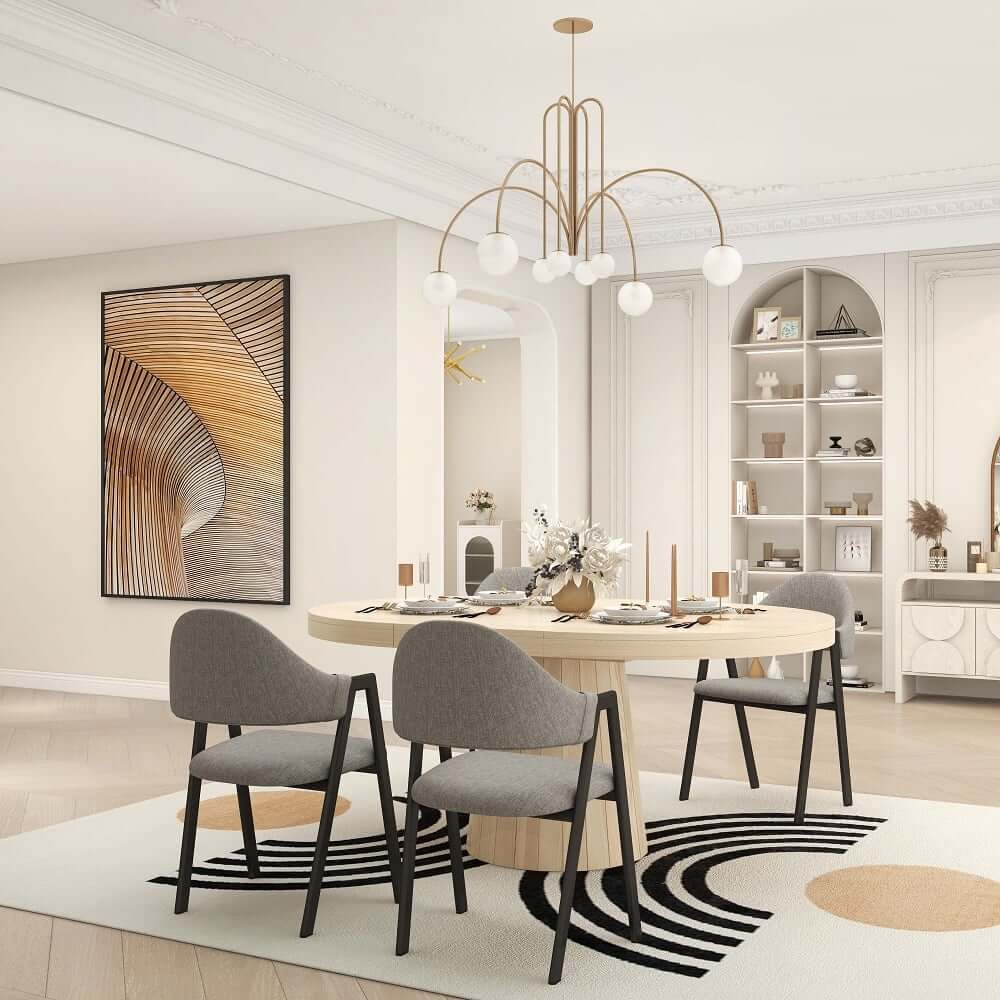 Modern Aluminium Alloy Frame Wall Art with Abstract Geometric Design