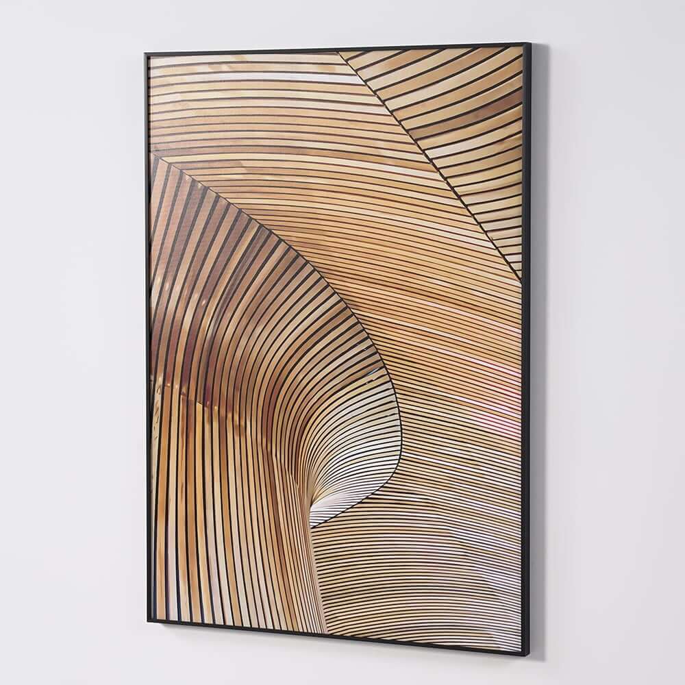 Modern Aluminium Alloy Frame Wall Art with Abstract Geometric Design