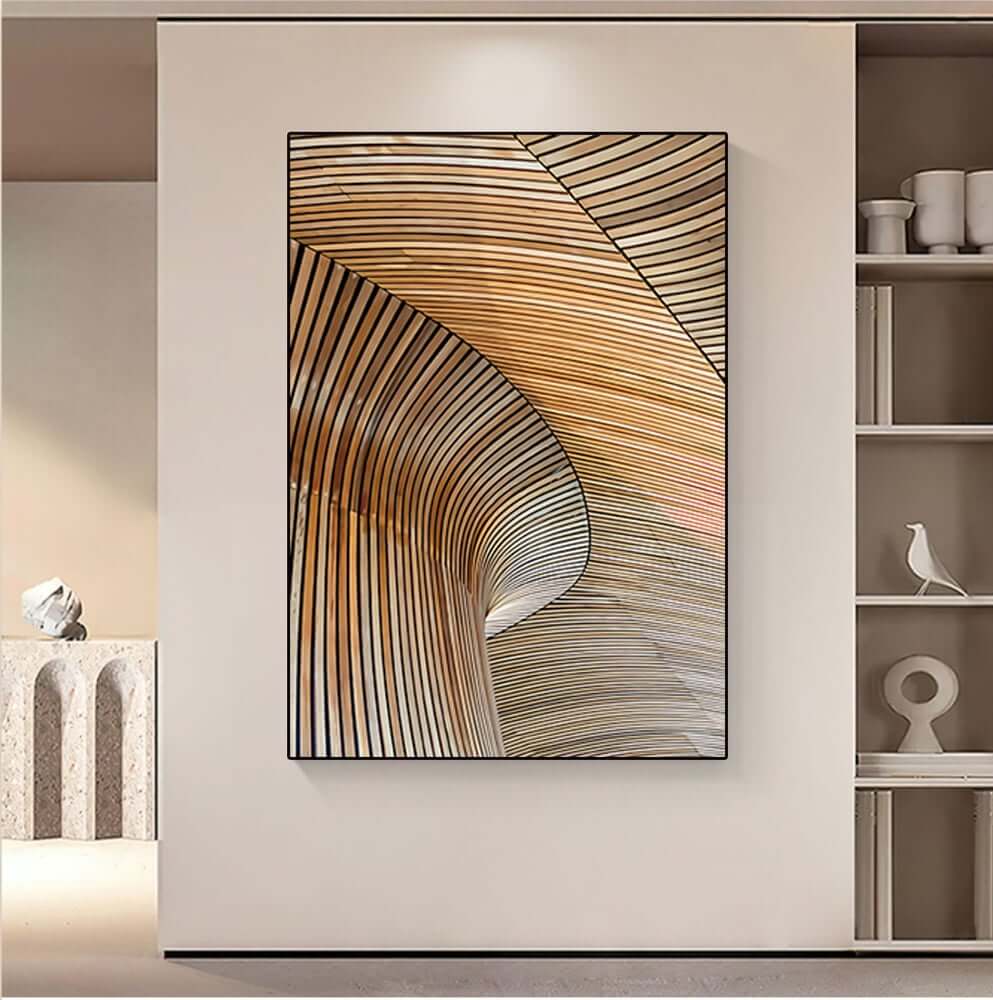 Modern Aluminium Alloy Frame Wall Art with Abstract Geometric Design