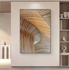 Modern Aluminium Alloy Frame Wall Art with Abstract Geometric Design