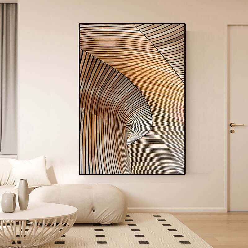 Modern Aluminium Alloy Frame Wall Art with Abstract Geometric Design