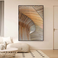 Modern Aluminium Alloy Frame Wall Art with Abstract Geometric Design