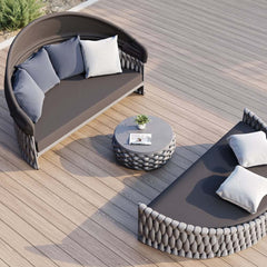Modern Aluminum Alloy Outdoor Daybed with Removable Cushions